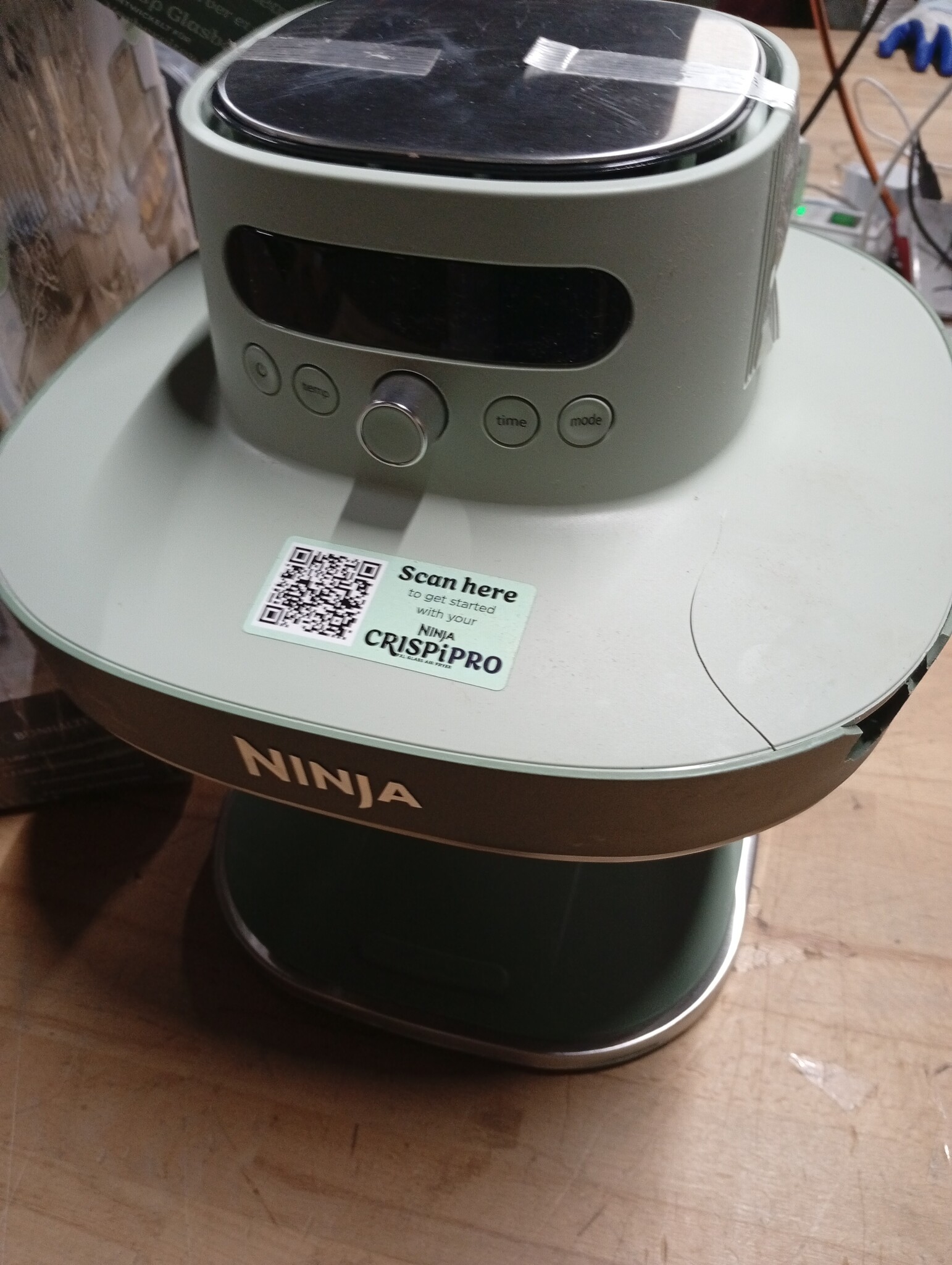 Ninja CRISPi PRO XL Glazen Airfryer - 5,7 liter en 2,3 liter - Moss Green