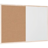 Bi-Office MX07001010 Combi Board, Half Kurk Half Droog Uitwisbaar Whiteboard, Wood Frame, 90 x 60 cm, wit - Maat 60B x 90H cm