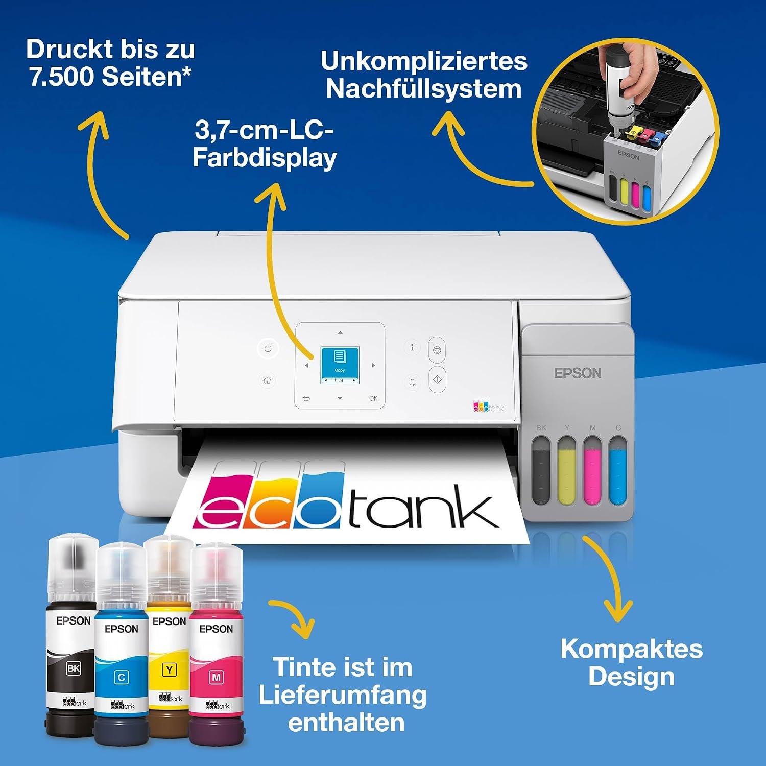 Epson EcoTank ET-2926 All-in-One Inkjetprinter - Zwart