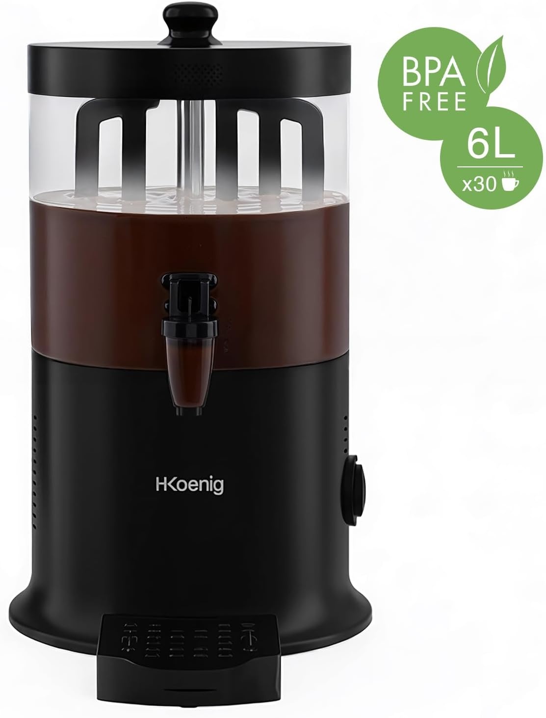 H.Koenig SHK900 Warme Chocolademelk Dispenser 6 Liter - Zwart