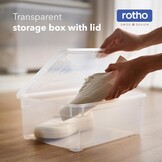 Rotho Clear opbergboxen met deksel 6 x 10 liter - Transparant Blauw