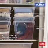 Rotho Clear opbergboxen met deksel 6 x 10 liter - Transparant Blauw