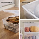Rotho Clear opbergboxen met deksel 6 x 10 liter - Transparant Blauw