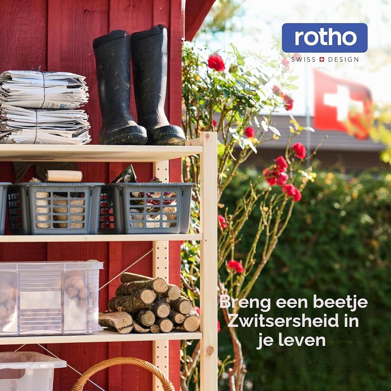 Rotho Clear opbergboxen met deksel 6 x 10 liter - Transparant Blauw