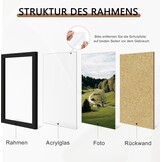 Fotolijst 30x40 cm 3-Pack Zwart | Voor Foto's, Posters & Puzzels | Geconstrueerd Hout met Acryl