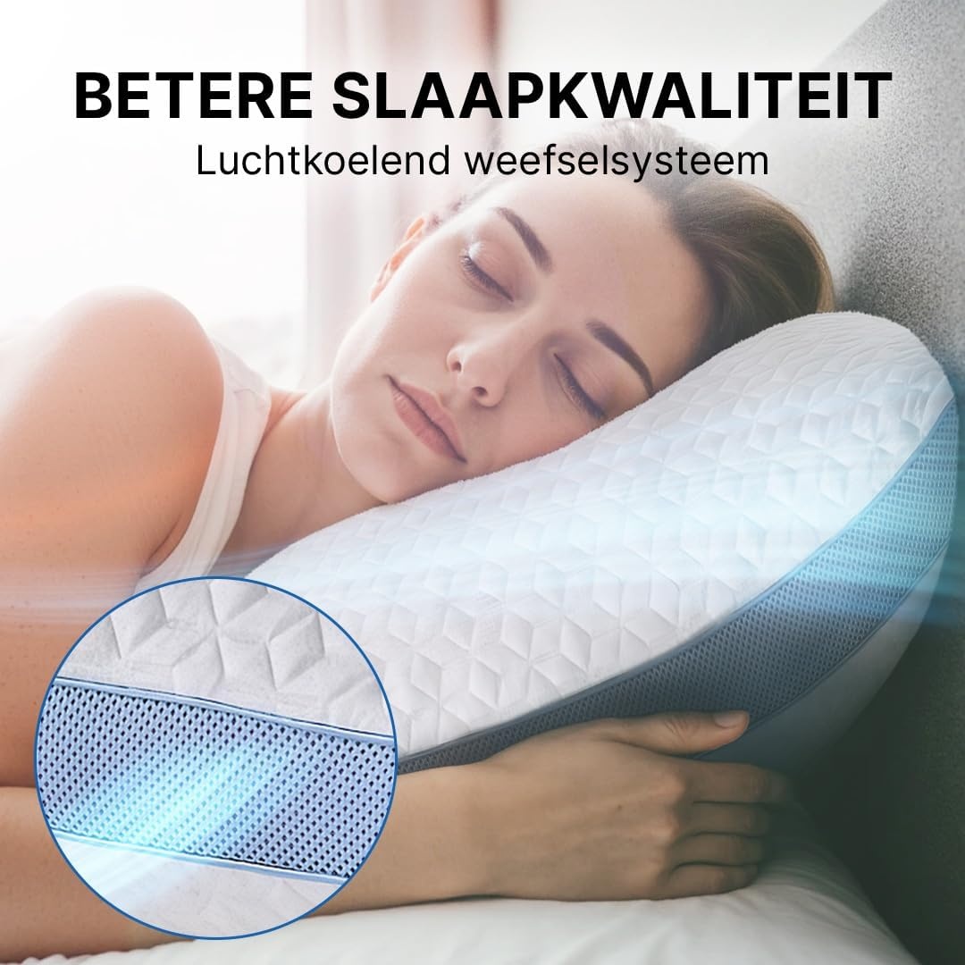 MKS Cloud Cushion Air Ergonomisch Memory Foam Kussen 80 x 80 cm - Wit