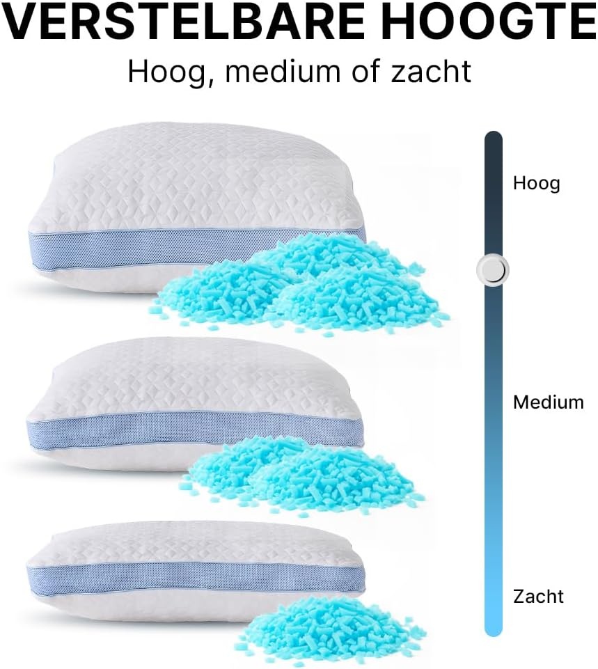 MKS Cloud Cushion Air Ergonomisch Memory Foam Kussen 80 x 80 cm - Wit
