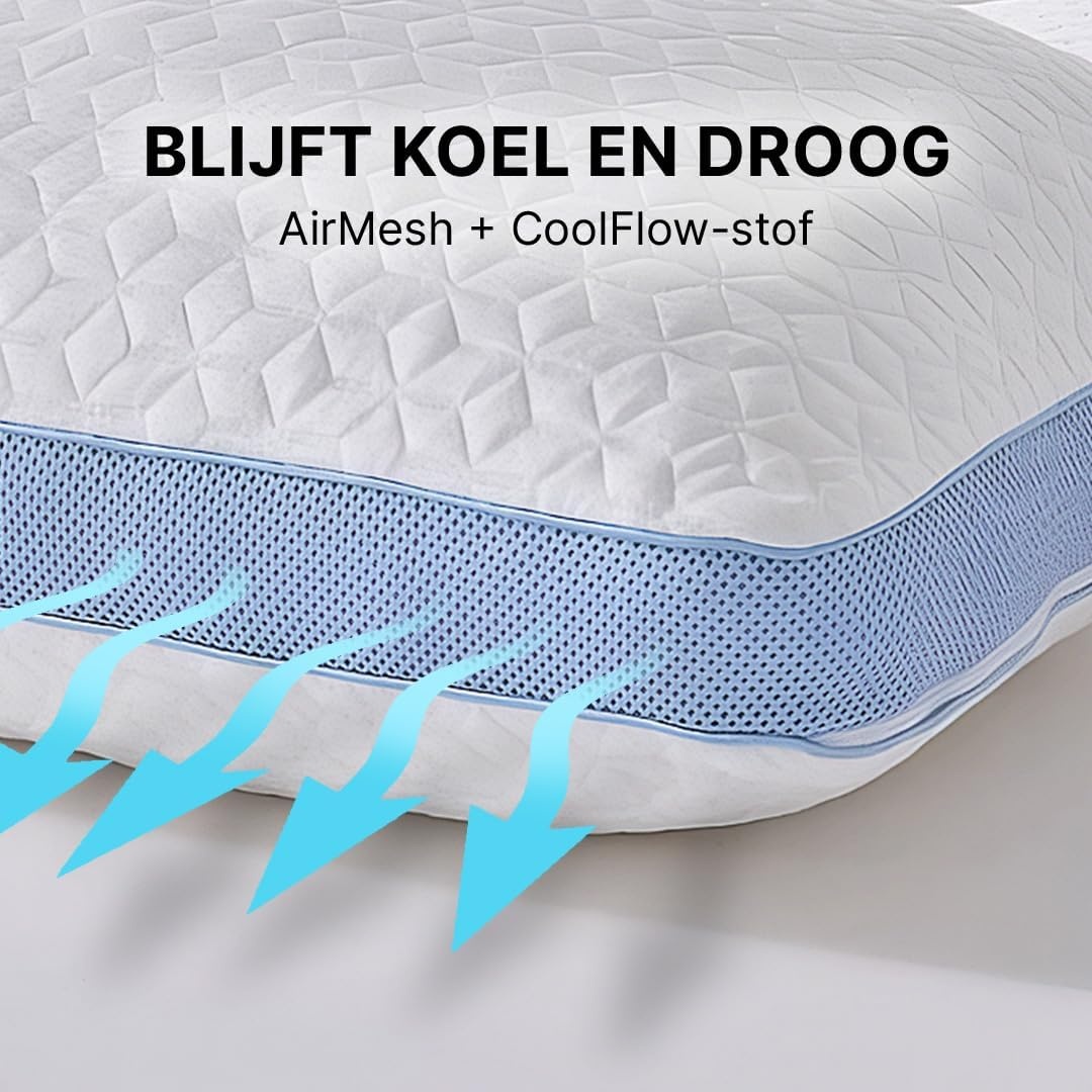 MKS Cloud Cushion Air Ergonomisch Memory Foam Kussen 80 x 80 cm - Wit