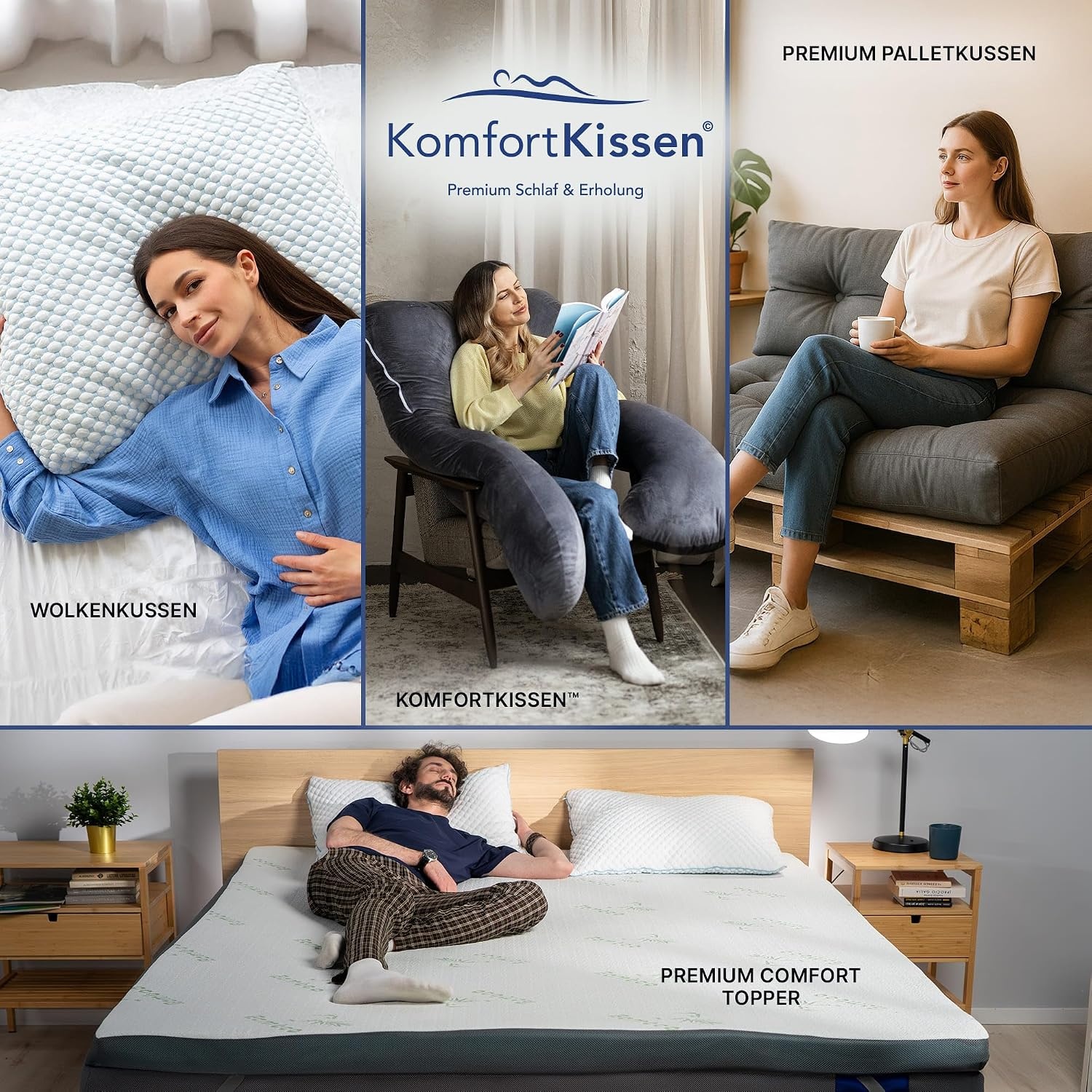 MKS Cloud Cushion Air Ergonomisch Memory Foam Kussen 80 x 80 cm - Wit