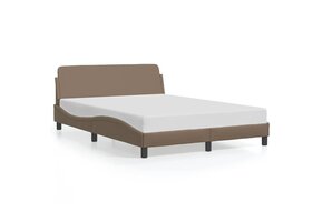 Bedframe met hoofdbord Cappuccino Kunstleer - 140x190 cm - 58% Korting