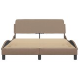 vidaXL Bedframe met hoofdbord kunstleer cappucinnokleurig 140x190 cm