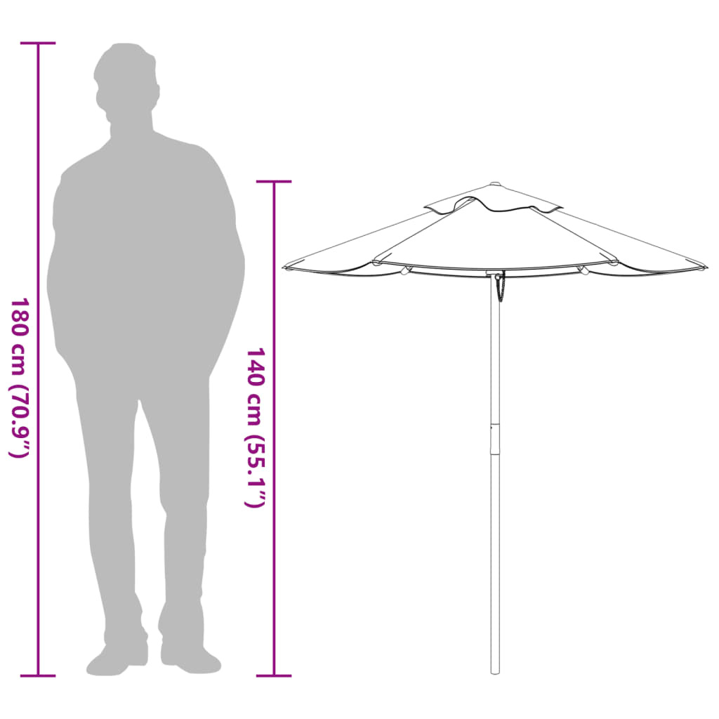 vidaXL Parasol voor kinderen met houten paal Ø120x140 cm