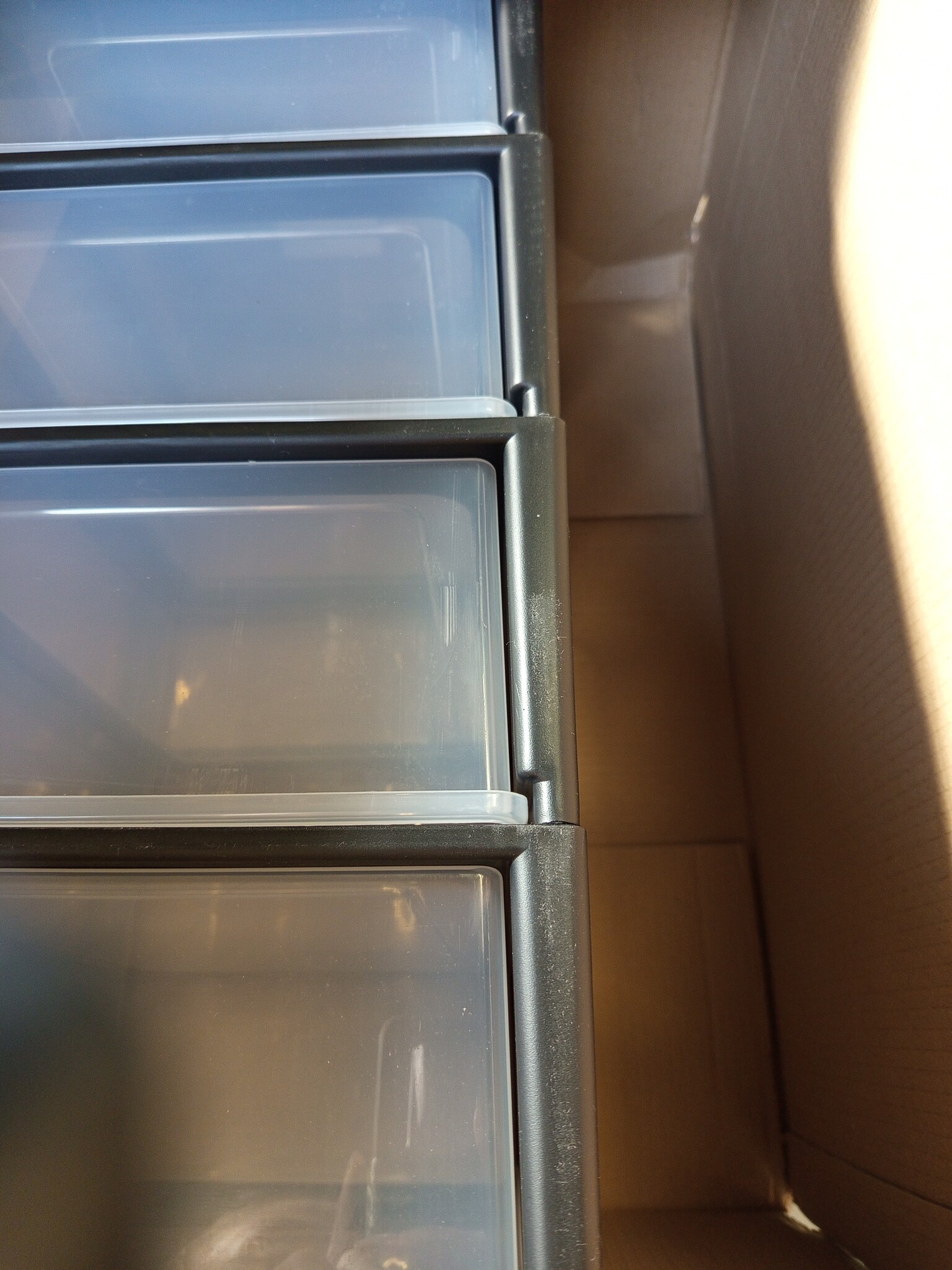 Sundis Orgamix Opbergtoren met 5 lades A4 - Zwart/Transparant - 36,5 x 26 x 61 cm