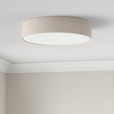 REV plafondlamp rond - 50cm, met stoffen lampenkap, taupe