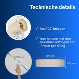 REV plafondlamp rond - 50cm, met stoffen lampenkap, taupe