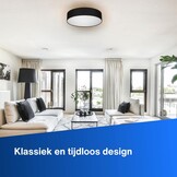 REV plafondlamp rond - 50cm, met stoffen lampenkap, taupe