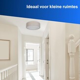 REV plafondlamp rond - 50cm, met stoffen lampenkap, taupe