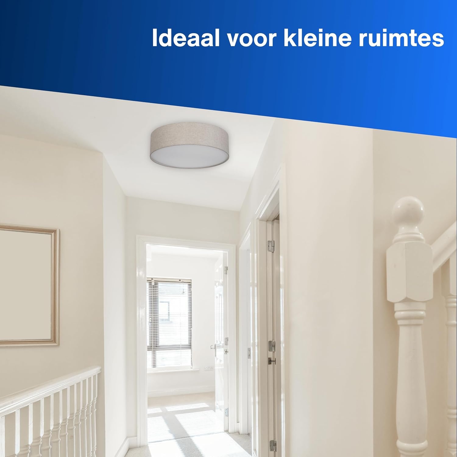 REV plafondlamp rond - 50cm, met stoffen lampenkap, taupe