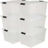 Iris Ohyama Top Box Opbergboxen - 45L - Transparant - Set van 6