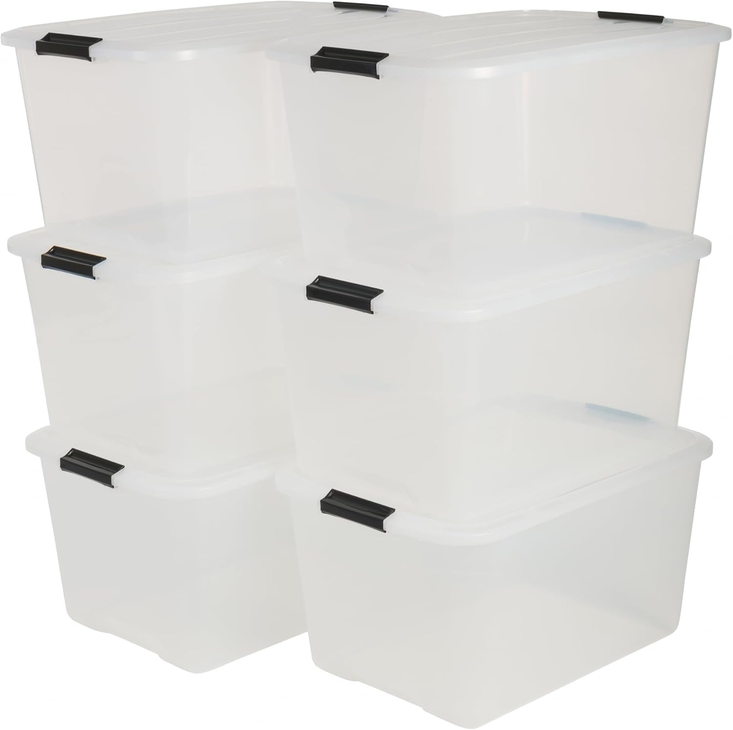 Iris Ohyama Top Box Opbergboxen - 45L - Transparant - Set van 6