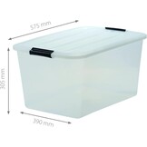 Iris Ohyama Top Box Opbergboxen - 45L - Transparant - Set van 6