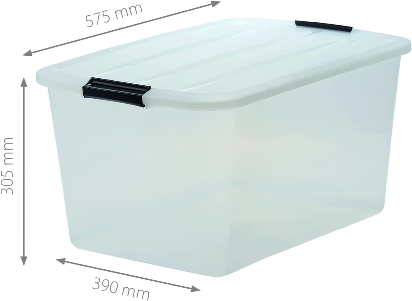 Iris Ohyama Top Box Opbergboxen - 45L - Transparant - Set van 6