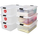 Iris Ohyama Top Box Opbergboxen - 45L - Transparant - Set van 6