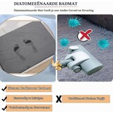 Badmat van steen, 2-delige set, super absorberende diatomee, antislip, sneldrogende badmat (2 x donkergrijs)