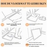 Badmat van steen, 2-delige set, super absorberende diatomee, antislip, sneldrogende badmat (2 x donkergrijs)