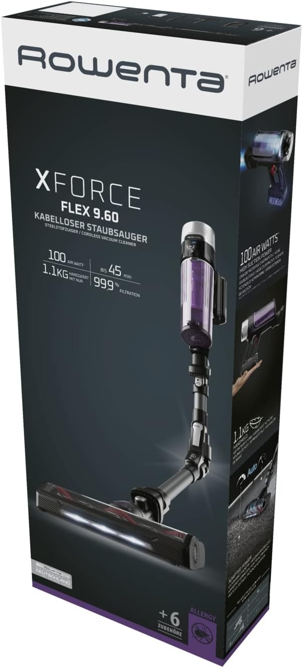 Rowenta X-Force Flex 9.60 Snoerloze steelstofzuiger, allergiemodel RH2038