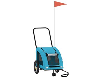 vidaXL Hondenfietstrailer oxford stof en ijzer blauw