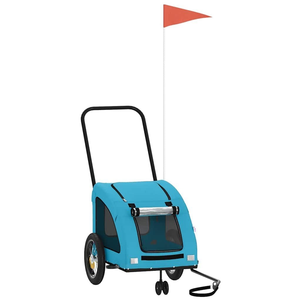 vidaXL Hondenfietstrailer oxford stof en ijzer blauw