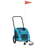 vidaXL Hondenfietstrailer oxford stof en ijzer blauw