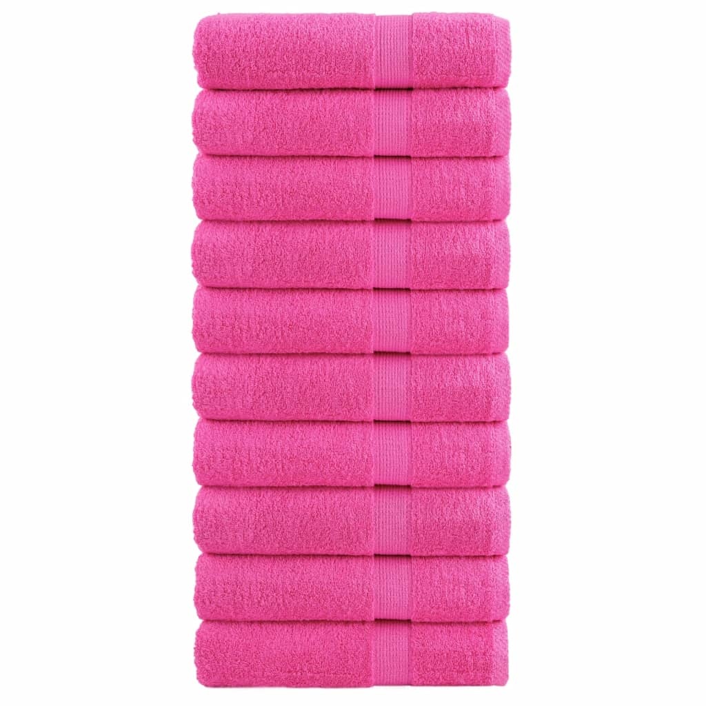 vidaXL Badhanddoeken SOLUND 10 st 600 g/m² 70x140 cm roze