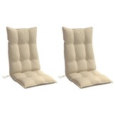 vidaXL Stoelkussens 2 st hoge rug oxford stof beige
