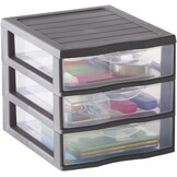 Sundis Orgamix Opbergtoren met 5 lades A4 - Zwart/Transparant - 36,5 x 26 x 61 cm