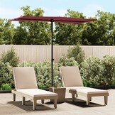 vidaXL Parasol met aluminium paal 180x110 cm bordeauxrood