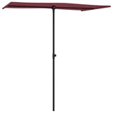 vidaXL Parasol met aluminium paal 180x110 cm bordeauxrood