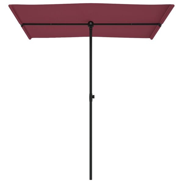 vidaXL Parasol met aluminium paal 180x110 cm bordeauxrood