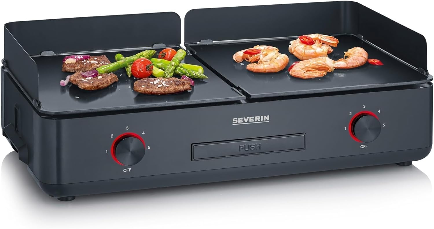 SEVERIN PG 8569 SUAVE Plancha Tafelgrill - 2200 Watt - Zwart - 48 x 27 cm
