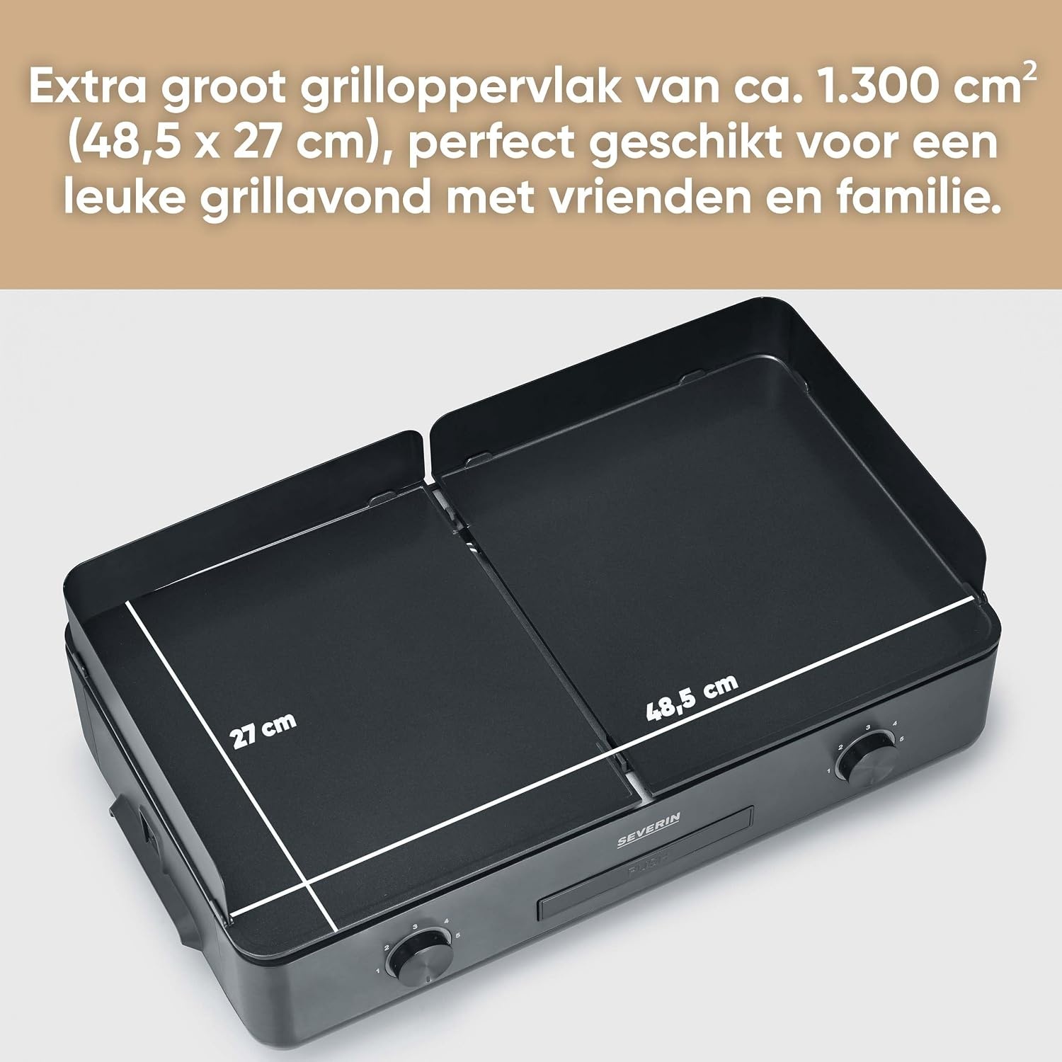 SEVERIN PG 8569 SUAVE Plancha Tafelgrill - 2200 Watt - Zwart - 48 x 27 cm