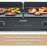 SEVERIN PG 8569 SUAVE Plancha Tafelgrill - 2200 Watt - Zwart - 48 x 27 cm