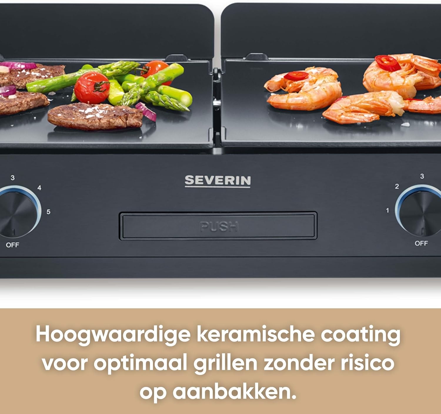 SEVERIN PG 8569 SUAVE Plancha Tafelgrill - 2200 Watt - Zwart - 48 x 27 cm