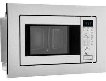 Bomann 2in1 inbouw magnetron | met grill | 20 liter | 8 automatische programma's | ontdooifunctie | grillrooster en draaiplateau (Ø 24.5 cm) | 800 watt | roestvrij staal | MWG 2215 EB