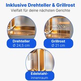 Bomann 2in1 inbouw magnetron | met grill | 20 liter | 8 automatische programma's | ontdooifunctie | grillrooster en draaiplateau (Ø 24.5 cm) | 800 watt | roestvrij staal | MWG 2215 EB
