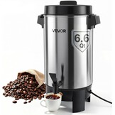 VEVOR Commerciële warme drankendispenser voor koffie, 6,3 l, 42 kopjes, 1190 W, warmwaterdispenser met druppelvrije kraan, automatische temperatuurregeling, voor catering, feesten, kerken en - Maat 6.3 L
