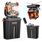 VEVOR Campingverstuiver met motor, watertank, 12 liter, 4 windsnelheden en 3 verlichtingsmodi, waterkoelventilator voor binnen