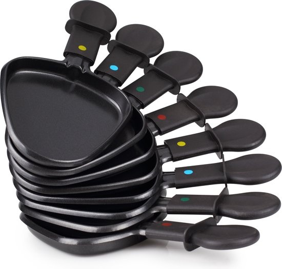 Princess Gourmetstel 162720 - Oval Steengrill & Raclette Party – 8 personen - 2 meter snoer - Regelbare thermostaat - 1200W - 8 pannetjes - PFAS vrij