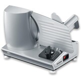 SEVERIN Allessnijder voor brood, vleeswaren of kaas, broodsnijmachine met traploos instelbare snijdikte, snijmachine met vingerbescherming, zilver, AS 3915