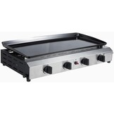 WERKA PRO Gasbarbecue met 4 branders 73 x 34 cm - Zilver